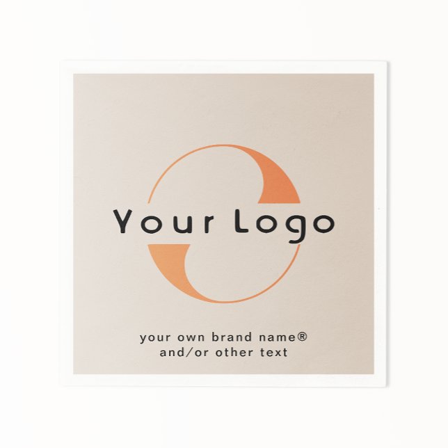 Logo on Tan + Black Text Company Business Paper Na Napkin (Creator Uploaded)