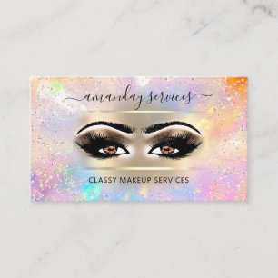 Logo Online Shop Makeup Artist QR Code Holograph Business Card