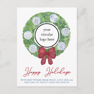 Logo or Photo Business Happy Holidays Message Postcard