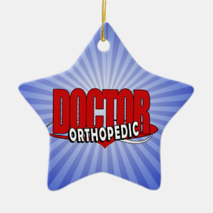 LOGO ORTHOPEDIC DOCTOR BIG RED LETTERS CERAMIC TREE DECORATION