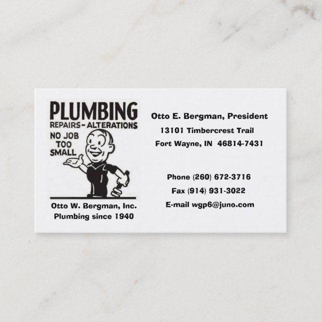 Logo, Otto E. Bergman Business Card (Front)