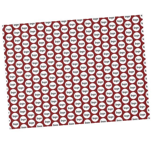 Logo Pattern Business Branding Burgundy Red Tablecloth (Simple logo pattern business promotional burgundy tablecloth for trade shows, catering and events)