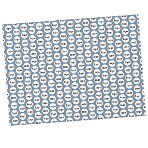 Logo Pattern Business Branding Dusty Blue Tablecloth