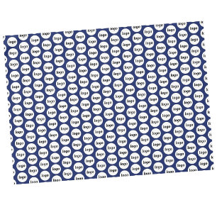 Logo Pattern Business Branding Navy Blue Tablecloth