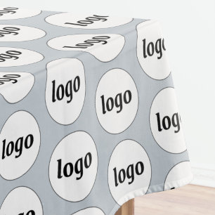 Logo Pattern Business Branding Powder Blue Tablecloth