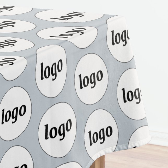 Logo Pattern Business Branding Powder Blue Tablecloth (Simple logo pattern business promotional powder blue tablecloth for trade shows, catering and events)