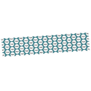 Logo Pattern Business Branding Teal Green Short Table Runner