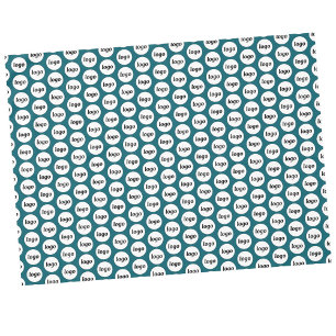 Logo Pattern Business Branding Teal Green Tablecloth