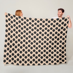 Logo Pattern Business Company Corporate Beige Fleece Blanket