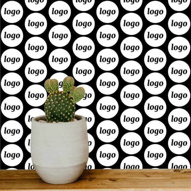 Logo Pattern Business Promotional Black Wallpaper (Simple logo pattern business promotional wallpaper)