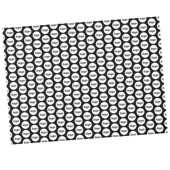 Logo Pattern Business Promotional Branding Black Tablecloth (Simple logo pattern business promotional black tablecloth for trade shows, catering and events)
