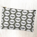 Logo Pattern Business Promotional Branding Green Accessory Pouch<br><div class="desc">Add your own logo to this design.  Minimalist and professional.  Great for a promotional product for your employees,  staff,  clients and customers. Ideal for trade shows,  travel,  corporate or sporting events and giveaways. For other versions,  see the collection.</div>