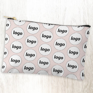 Logo Pattern Business Promotional Branding Pink Accessory Pouch