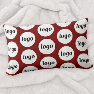 Logo Pattern Business Promotional Burgundy Red Lumbar Cushion