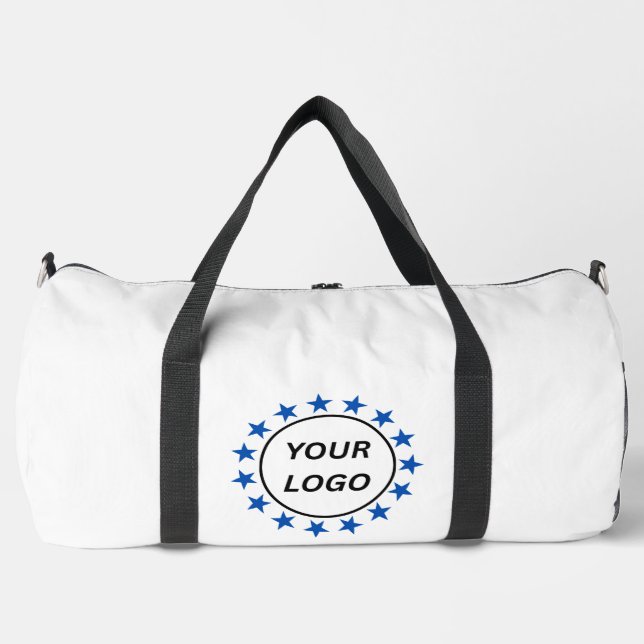 Logo Pattern Promotional Business Blush Pink Duffl Duffle Bag (Front)