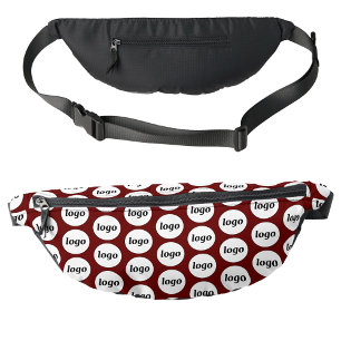 Logo Pattern Promotional Business Burgundy Red Bum Bags