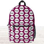 Logo Pattern Promotional Business Magenta Pink Printed Backpack<br><div class="desc">Add your own logo to this design.  Minimalist and professional.  Great for a promotional product for your employees,  staff,  clients and customers. Ideal for trade shows,  travel,  corporate or sporting events and giveaways. For other versions,  see the collection.</div>