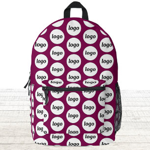 Logo Pattern Promotional Business Magenta Pink Printed Backpack