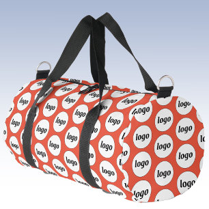 Logo Pattern Promotional Business Red Orange Duffle Bag