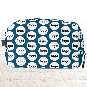 Logo Pattern Promotional Business Teal Green Dopp Kit