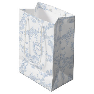 Logo Personalise Custom Monogram Chinoiserie Toile Medium Gift Bag