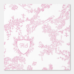 Logo Personalise Custom Monogram Chinoiserie Toile Wallpaper