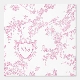 Logo Personalise Custom Monogram Chinoiserie Toile Wallpaper