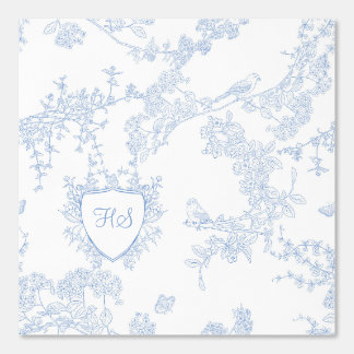 Logo Personalise Custom Monogram Chinoiserie Toile Wallpaper