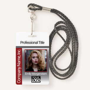 Logo Photo Badge - Dark Red ID Badge