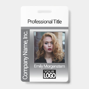 Logo Photo Badge - Grey ID Badge