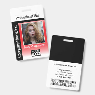 Logo Photo Badge - Red and Black ID Badge