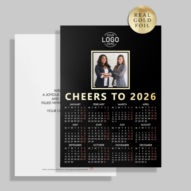 Logo Photo Black Minimalist Calendar 2026 Business (Creator Uploaded)