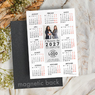 Logo Photo Contact Calendar 2027 Magnetic Card