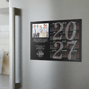 Logo Photo Info Black Calendar 2027 Magnetic Card