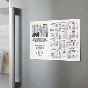 Logo Photo Info White Calendar 2027 Magnetic Card