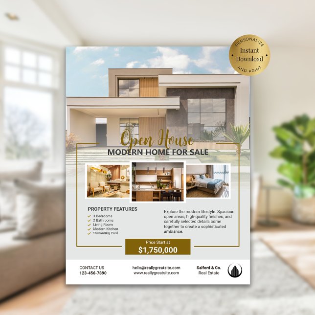 Logo Photo Real Estate Open House Template Flyer (Logo Photo Real Estate Open House Template Flyer)