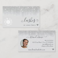 Logo Photo Template Pretty Silver Glitter Rain