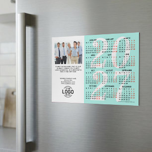 Logo Photo Turquoise Calendar 2027 Magnetic Card