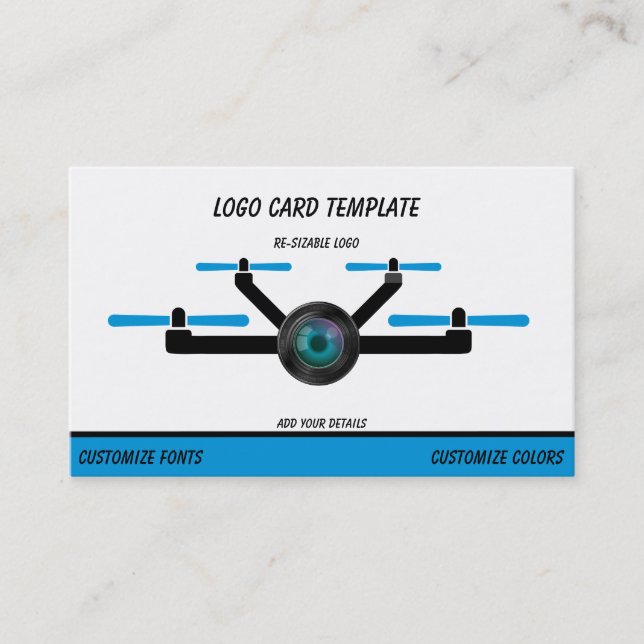 Logo Photography Drone Business Card (Front)