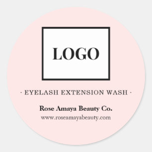 Logo Pink Minimal Beauty Product Sticker Label
