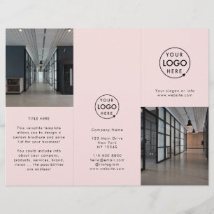 Logo Pink Photo Price List Trifold Brochure