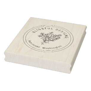 Logo Pretty Design Floral Shop Business Rubber Stamp