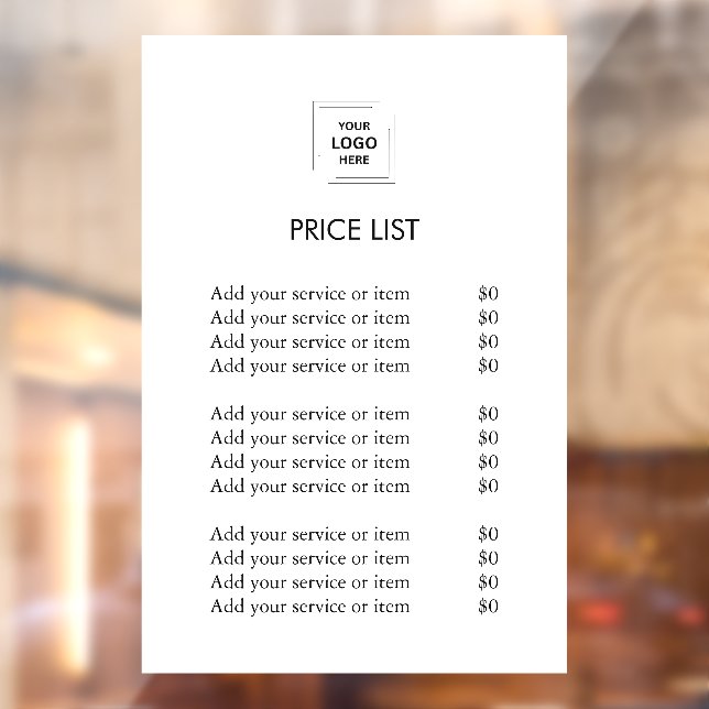 Logo Price List | Business Modern Minimalist White (Sheet 2)