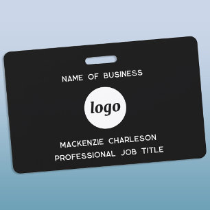 Logo Professional Business Black Name ID Badge