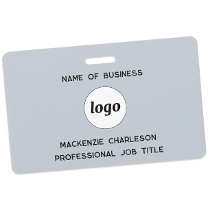 Logo Professional Business Blue Name ID Badge