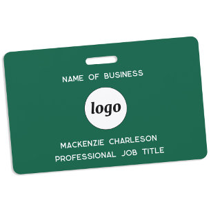 Logo Professional Business Forest Green Name ID Badge