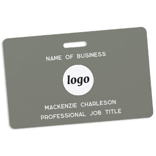 Logo Professional Business Sage Green Name ID Badge