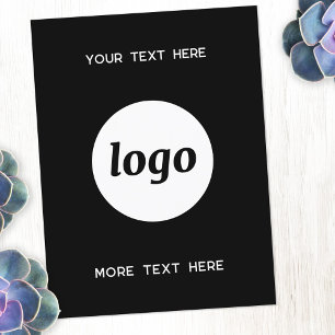 Logo Promotional Business Black Postcard