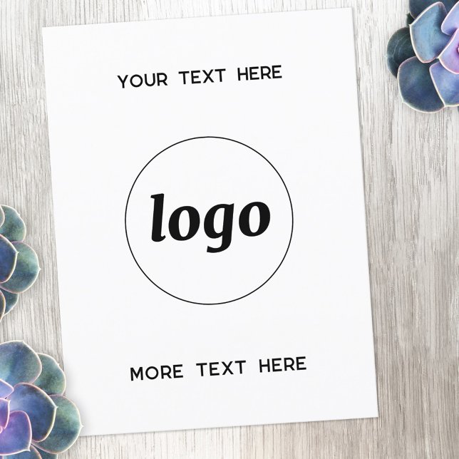 Logo Promotional Business  Postcard (Logo with custom text business promotional postcard)