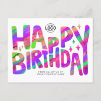 Logo Purple Green Fun Crayon Handwritten Birthday